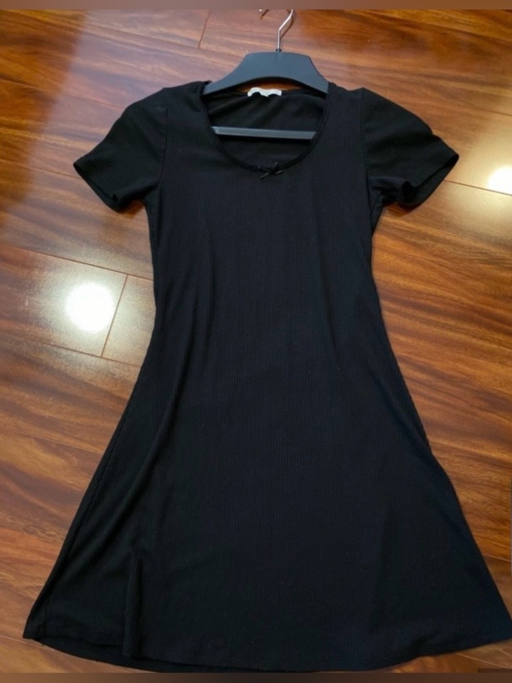 Classic Black Short Sleeve Women's mini Dress